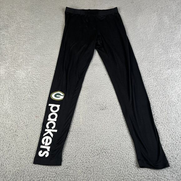 Green Bay Packers Leggings Womens S Black 4Her by Carl Banks Logo RN#54163 - Picture 1 of 12